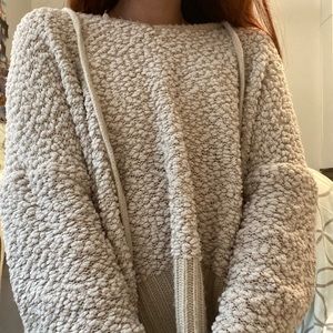 Beige Sherpa Hoodie